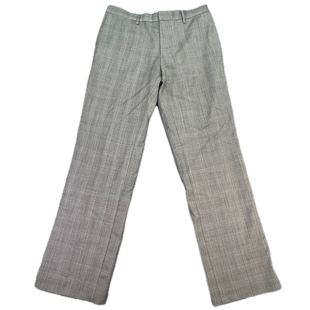 Banana Republic Dress Pants Men 32x32 Grey Plaid Classic Fit Wool Blend Trousers
